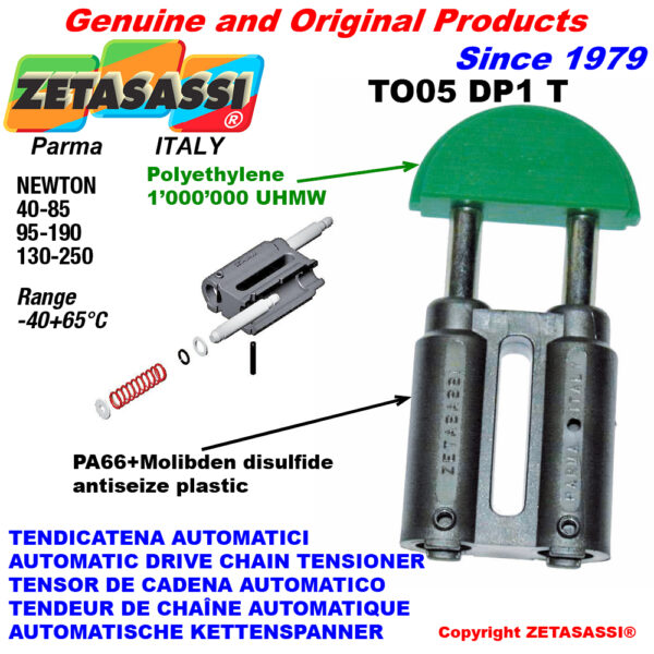 TENSOR DE CADENA TO05DP1 cabeza redonda (Cuerpo en PA66+d.m. Cabeza en Polyetyleno) ZETASASSI TO05DP1TASA40D