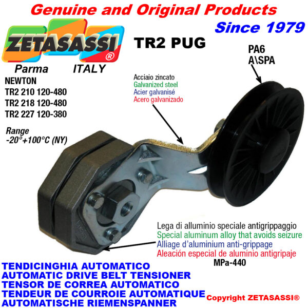 TENSOR DE CORREA ROTATIVO TR2PUG con polea a garganta ZETASASSI TR2218PUG4