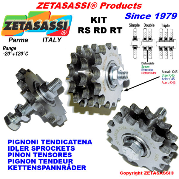 KIT PIÑONES con rodamiento RS-RD-RT Con espaciador