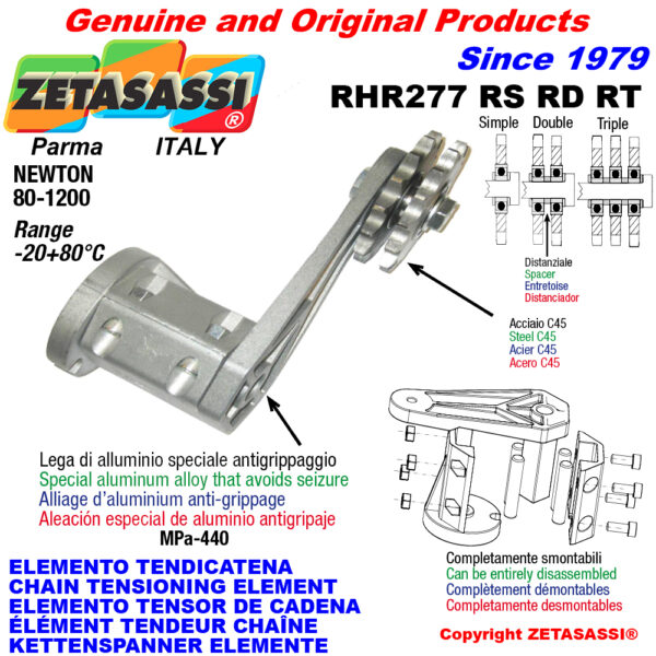 ELEMENTO TENSOR DE CADENA RHR277 con piñon tensor RS RD RT ZETASASSI RHR277RD134