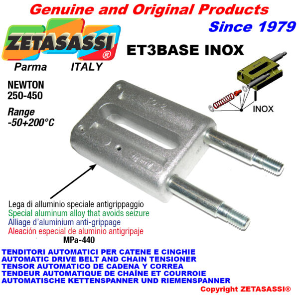 TENSOR AUTOMATICO LINEAL ET3 BASE INOX sin cabeza ZETASASSI ET3BASEINOX