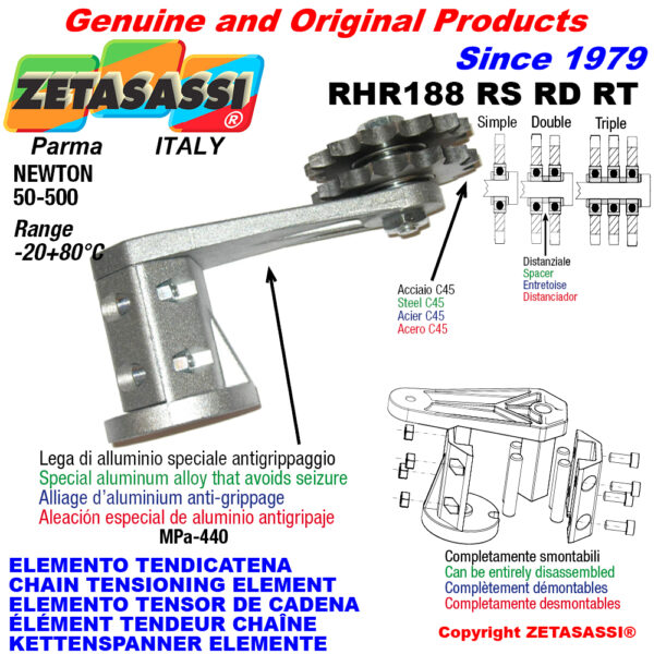 ELEMENTO TENSOR DE CADENA RHR188 con piñon tensor RS RD RT ZETASASSI RHR188RD114