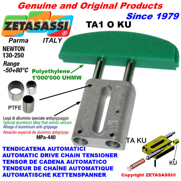 TENSOR DE CADENA AUTOMATICO LINEAL TA1 KU cabeza a arco oval  (casquillos PTFE) ZETASASSI TA1OASA40DKU