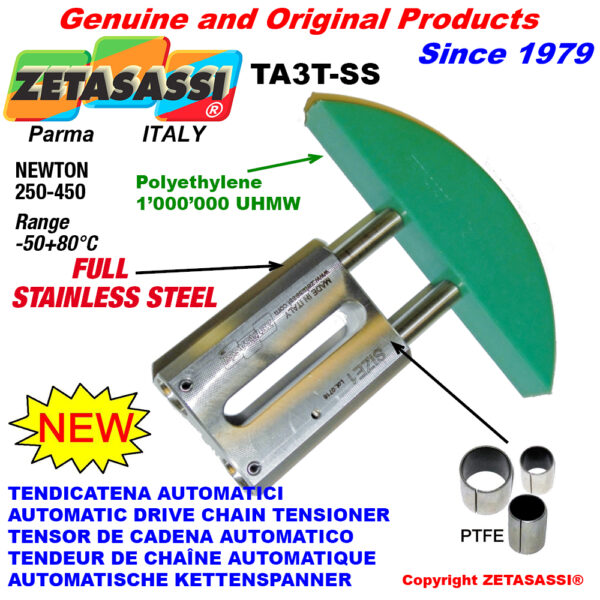 TENSOR DE CADENA AUTOMATICO LINEAL completamente de acero inoxidable TA3-SS cabeza a arco redondo ZETASASSI TA3TASA120D-SS