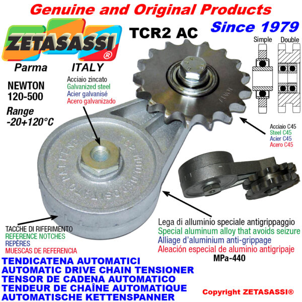 TENSOR DE CADENA AUTOMÁTICO ROTATIVO TCR2AC con piñon tensor AC ZETASASSI TCR2AC134S