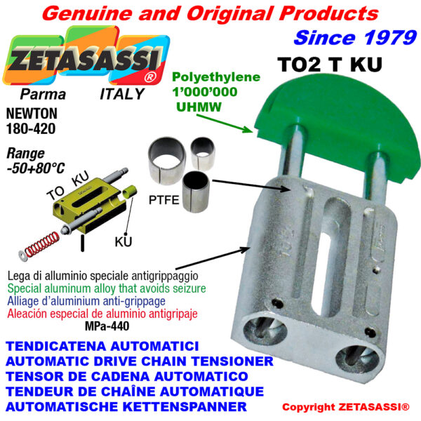 TENSOR DE CADENA AUTOMATICO LINEAL TO2KU cabeza redonda (casquillos PTFE) ZETASASSI TO2TASA60TKU