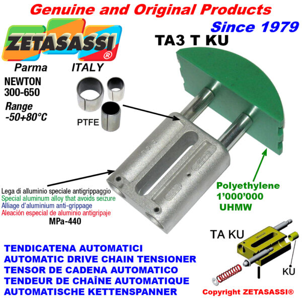 TENSOR DE CADENA AUTOMATICO LINEAL TA3 KU cabeza a arco redondo (casquillos PTFE) ZETASASSI TA3TASA120DKU
