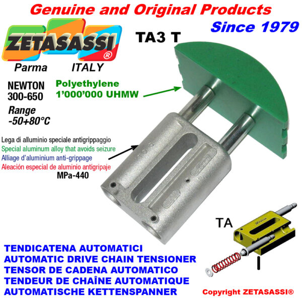 TENSOR DE CADENA AUTOMATICO LINEAL TA3 cabeza a arco redondo ZETASASSI TA3TASA120D