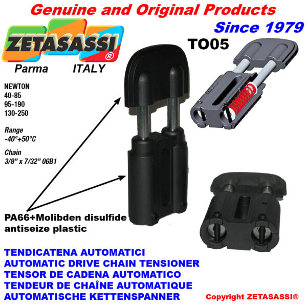TENSOR DE CADENA TO05 3/8"x7/32" simple (Cuerpo y Cabeza en PA66+d.m.) ZETASASSI TO05