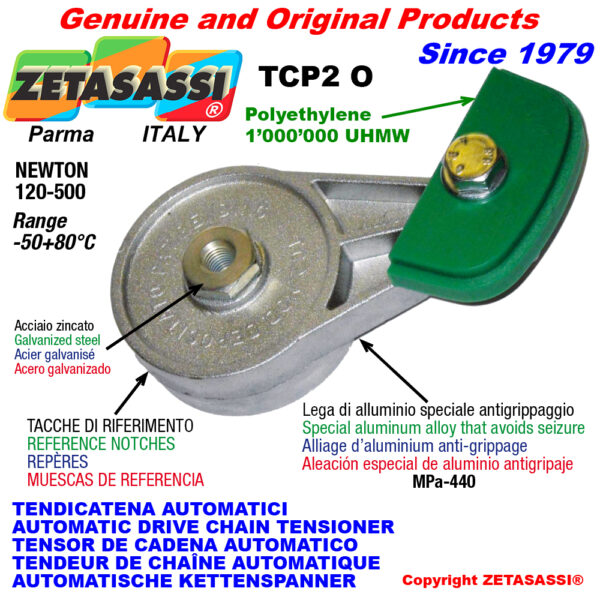 TENSOR DE CADENA AUTOMÁTICO ROTATIVO TCP2 patin tensor cadena cabeza oval ZETASASSI TCP2OASA120S