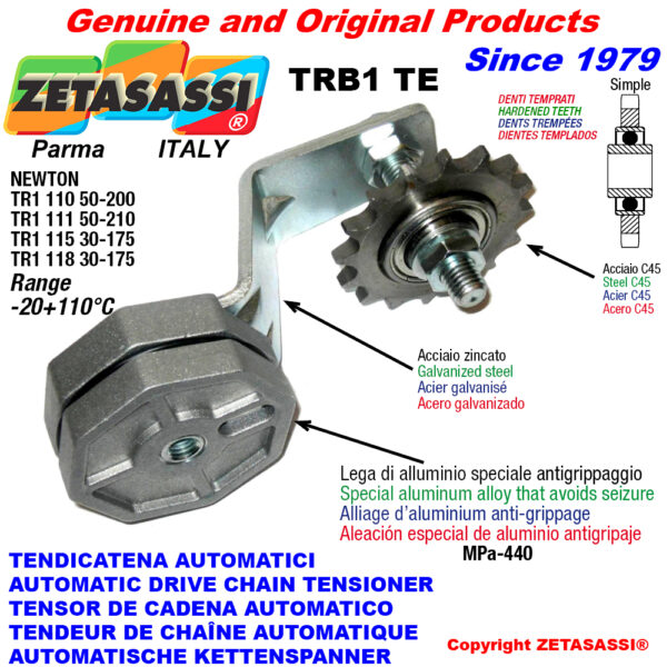 TENSOR DE CADENA ROTATIVO TRB1 con piñon tensor endurecido ACTE ZETASASSI TRB1118AC58STE