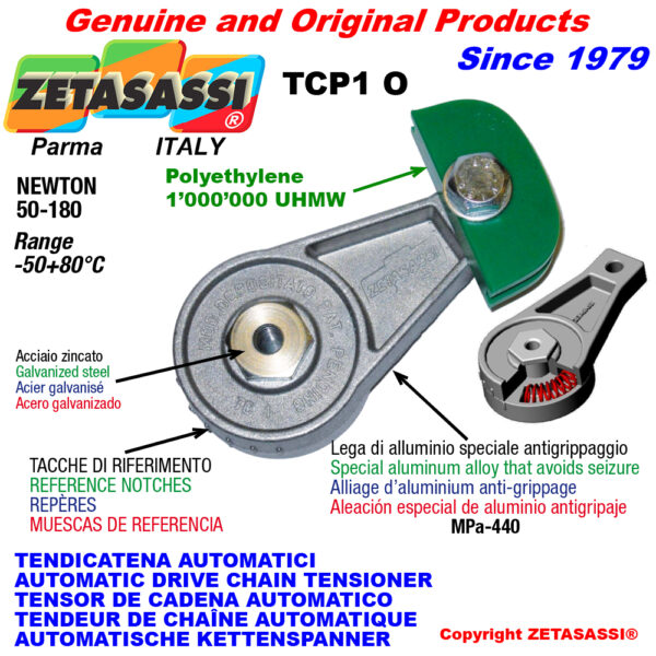 TENSOR DE CADENA AUTOMÁTICO ROTATIVO TCP1 patin tensor cadena cabeza oval ZETASASSI TCP1OASA120SING