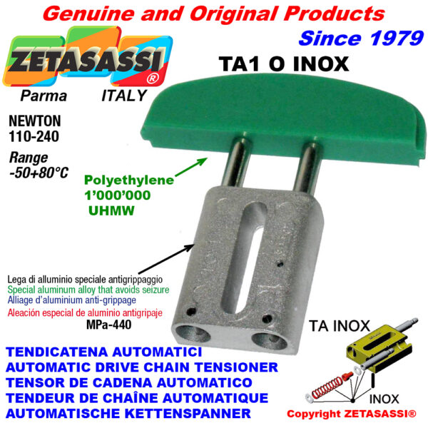 TENSOR DE CADENA AUTOMATICO LINEAL TA1 INOX cabeza a arco oval ZETASASSI TA1OASA40DINOX