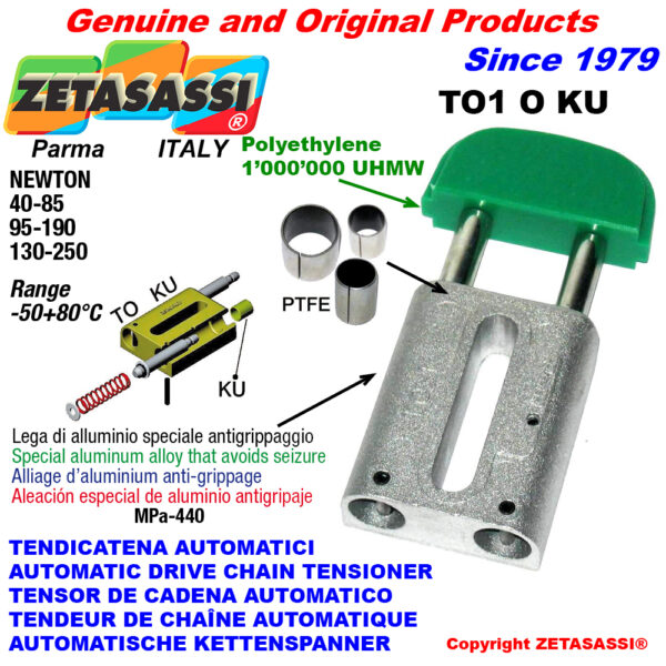 TENSOR DE CADENA AUTOMATICO LINEAL TO1KU cabeza oval (casquillos PTFE) ZETASASSI TO1OASA40D190KU