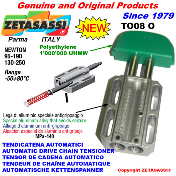 TENSOR DE CADENA AUTOMATICO LINEAL TO08 cabeza oval ZETASASSI TO08OASA40D190