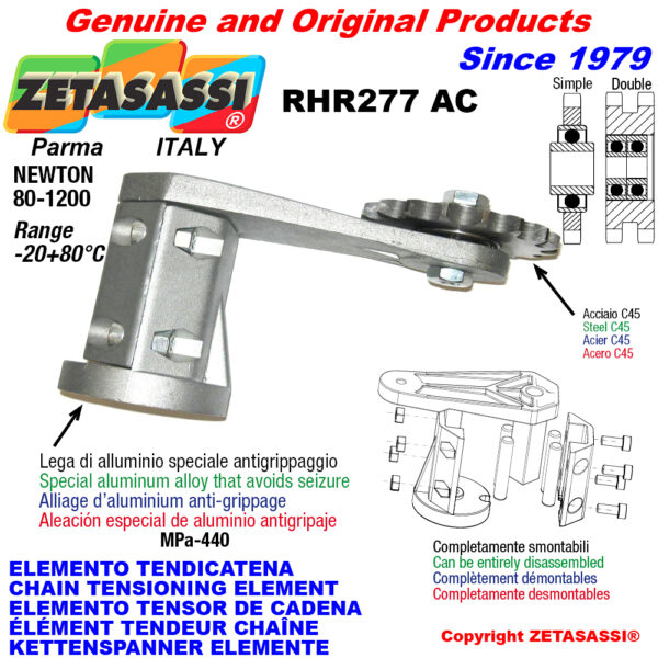 ELEMENTO TENSOR DE CADENA RHR277AC con piñon tensor AC ZETASASSI RHR277AC134S