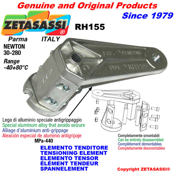 ELEMENTO TENSOR RH155 con agujero o rosca ZETASASSI RH155M12