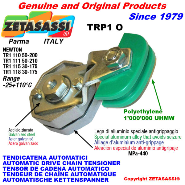 TENSOR DE CADENA ROTATIVO TRP1 con patin tensor cadena cabeza oval ZETASASSI TRP1118TO3OASA120S