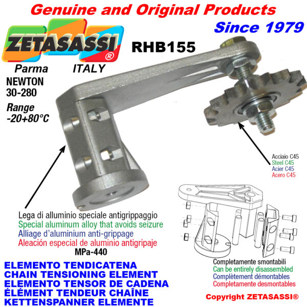 ELEMENTO TENSOR DE CADENA RHB155 con piñon tensor AC-RS ZETASASSI RHB155AC12D