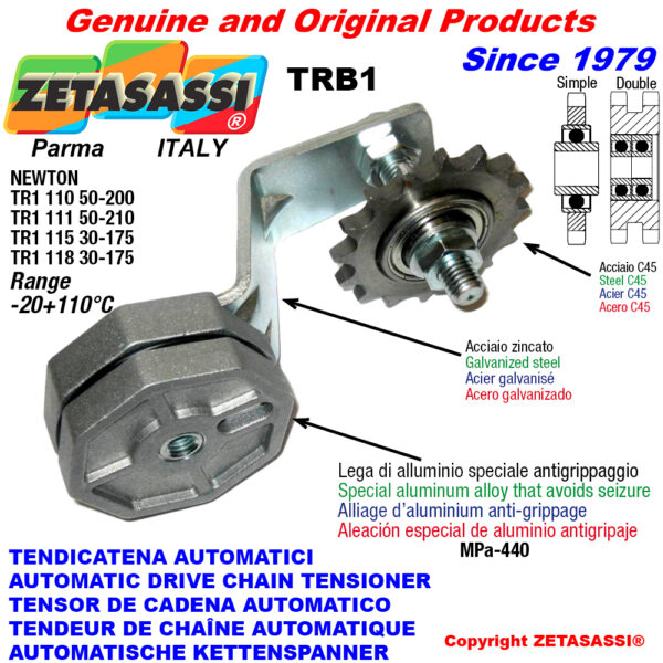 TENSOR DE CADENA ROTATIVO TRB1 con piñon tensor AC ZETASASSI TRB1118AC58D