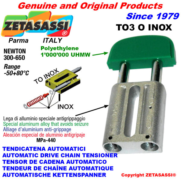 TENSOR DE CADENA AUTOMATICO LINEAL TO3INOX cabeza oval ZETASASSI TO3OASA120SINOX