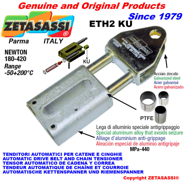 TENSOR AUTOMATICO LINEAL ETH2 KU con horquilla (casquillos PTFE) ZETASASSI ETH2PKU