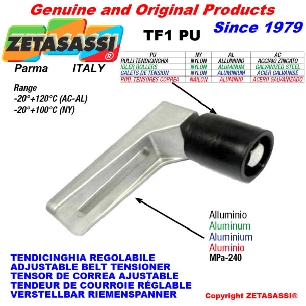 TENSOR DE CORREA AJUSTABLE TF1PU con polea ZETASASSI TF1PU8080AL