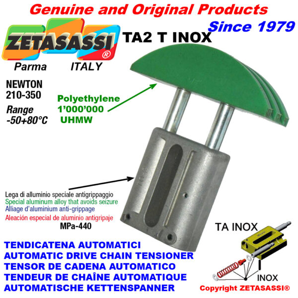 TENSOR DE CADENA AUTOMATICO LINEAL TA2 INOX cabeza a arco redondo ZETASASSI TA2TASA60TINOX