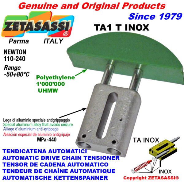 TENSOR DE CADENA AUTOMATICO LINEAL TA1 INOX cabeza a arco redondo ZETASASSI TA1TASA40TINOX