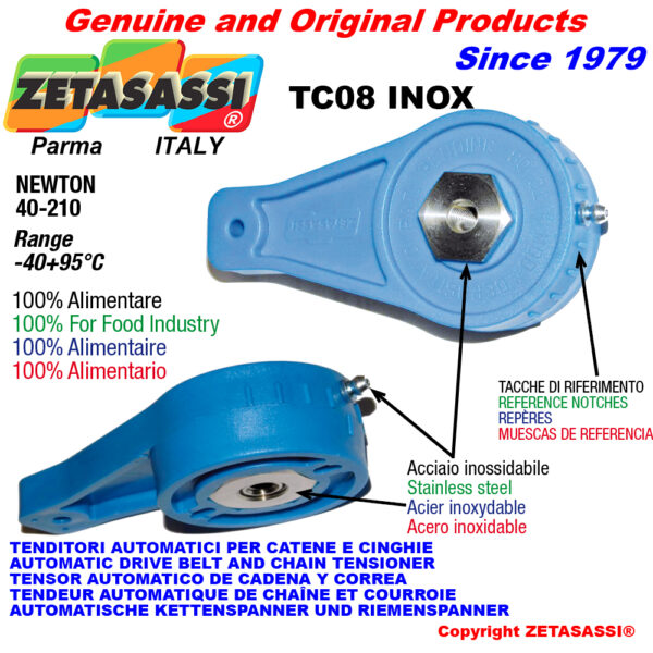 TENSOR TC08 INOX ALIMENTAR con agujero o rosca ZETASASSI TC08INOXM12