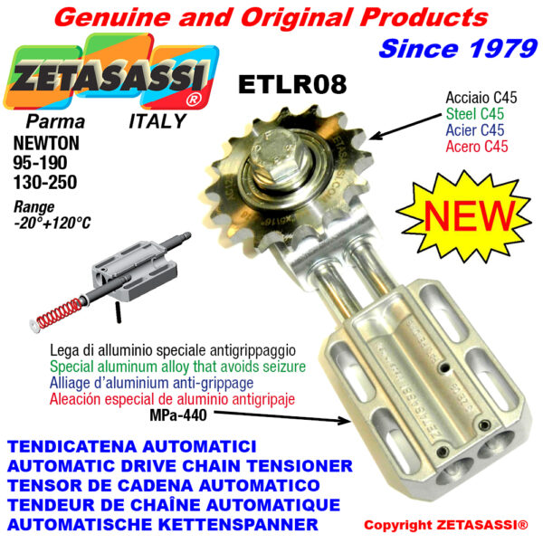 TENSOR DE CADENA AUTOMATICO LINEAL ETLR08 con piñón tensor AC ZETASASSI ETLR08AC34S190