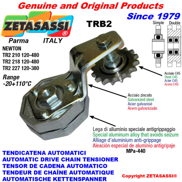 TENSOR DE CADENA ROTATIVO TRB2 con piñon tensor AC ZETASASSI TRB2227AC114S