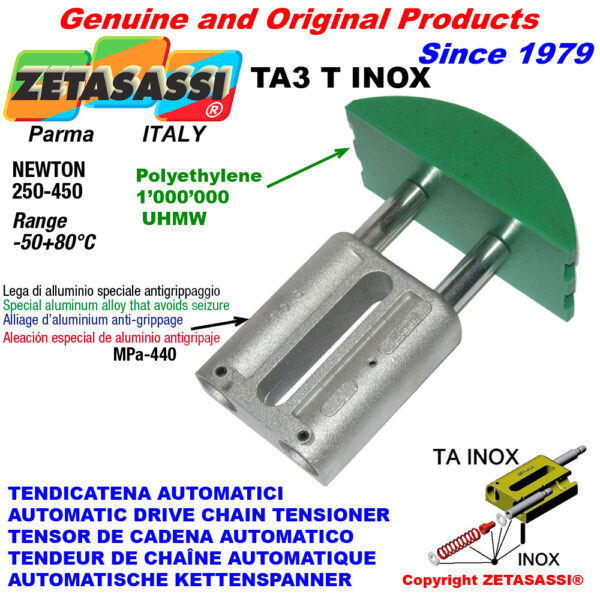 TENSOR DE CADENA AUTOMATICO LINEAL TA3 INOX cabeza a arco redondo ZETASASSI TA3TASA120DINOX