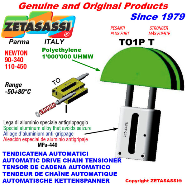 TENSOR DE CADENA AUTOMATICO LINEAL TO1-P MÁS FUERTE cabeza redonda ZETASASSI TO1PT112T