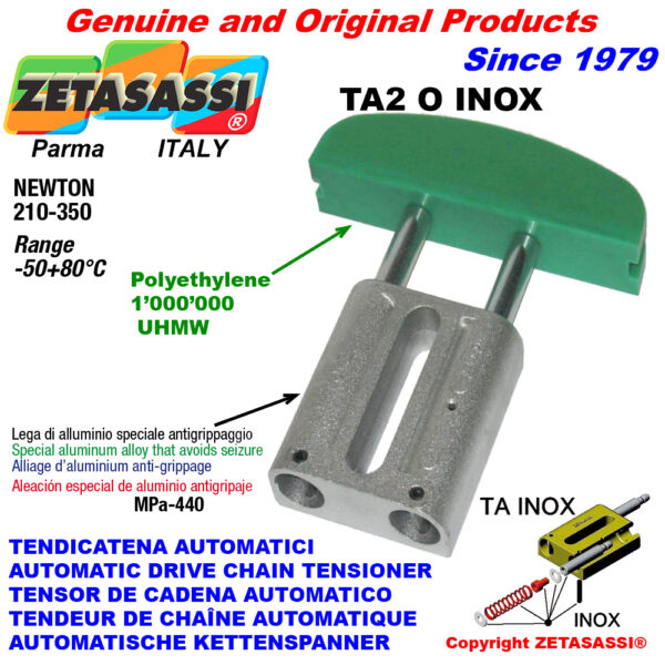 TENSOR DE CADENA AUTOMATICO LINEAL TA2 INOX cabeza a arco oval ZETASASSI TA2OASA60SINOX
