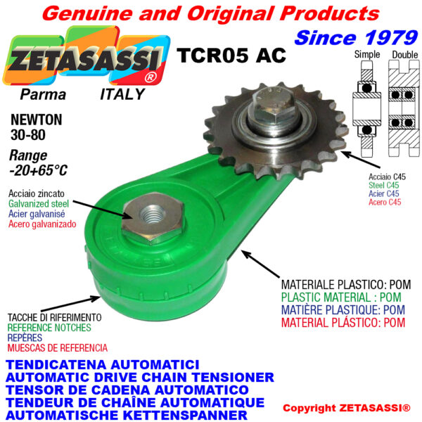 TENSOR DE CADENA AUTOMÁTICO ROTATIVO TCR05 con piñon tensor AC ZETASASSI TCR05AC12S