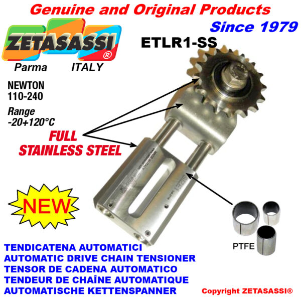 TENSOR DE CADENA AUTOMATICO LINEAL AUTOMATICO LINEAL completamente de acero inoxidable ETLR1-SS ZETASASSI ETLR1AC34S-SS