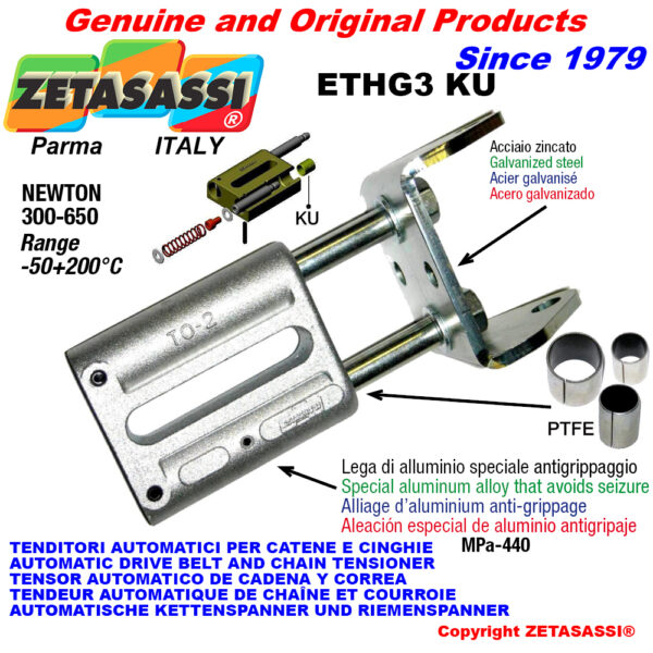 TENSOR AUTOMATICO LINEAL ETHG3 KU con horquilla (casquillos PTFE) ZETASASSI ETHG3PKU