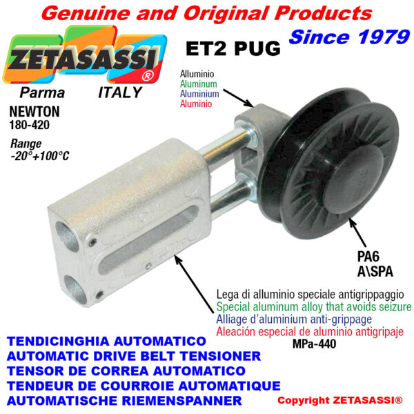 TENSOR DE CORREA AUTOMATICO LINEAL ET2 PUG con polea a garganta ZETASASSI ET2PUG4
