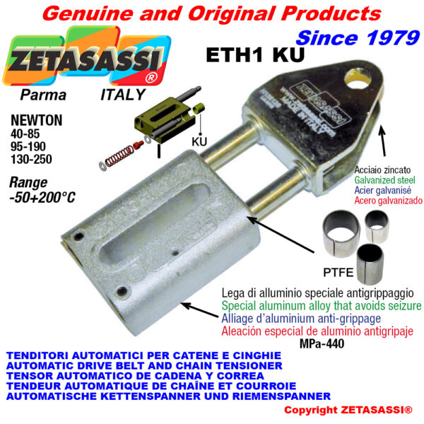 TENSOR AUTOMATICO LINEAL ETH1 KU con horquilla (casquillos PTFE) ZETASASSI ETH1P190KU