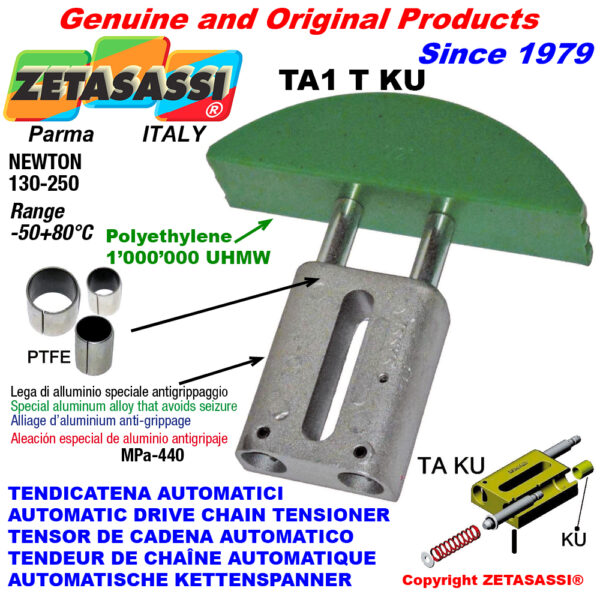 TENSOR DE CADENA AUTOMATICO LINEAL TA1 KU cabeza a arco redondo (casquillos PTFE) ZETASASSI TA1TASA40TKU