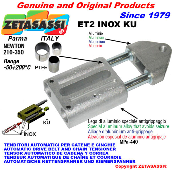 TENSOR AUTOMATICO LINEAL ET2 INOX KU con cabeza roscada (casquillos PTFE) ZETASASSI ET2M16INOXKU