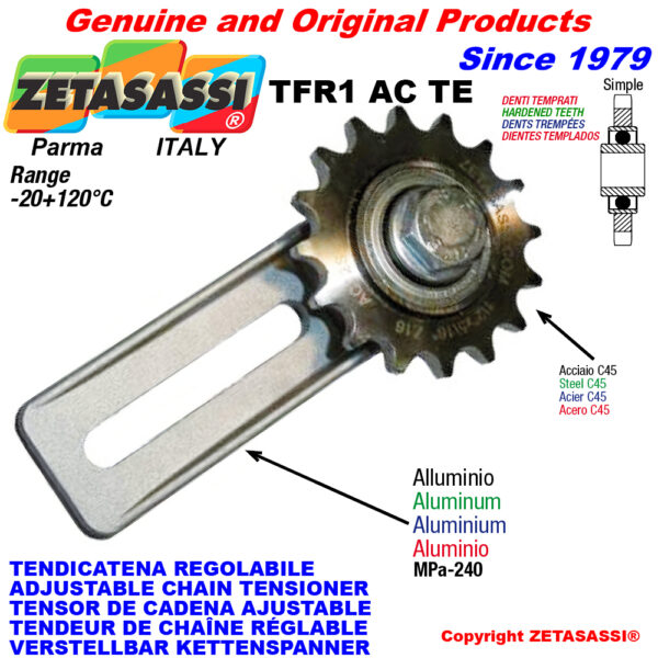 TENSOR DE CADENA AJUSTABLE TFR1ACTE con piñon tensor endurecido ACTE ZETASASSI TFR1AC1STE