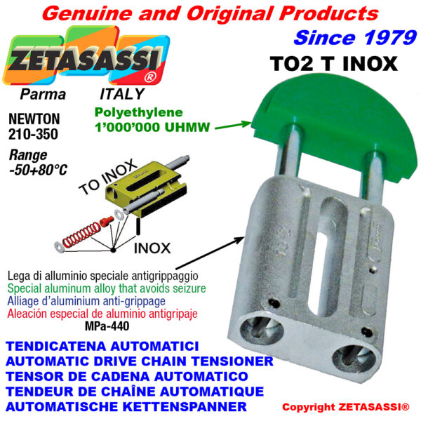 TENSOR DE CADENA AUTOMATICO LINEAL TO2INOX cabeza redonda ZETASASSI TO2TASA60TINOX