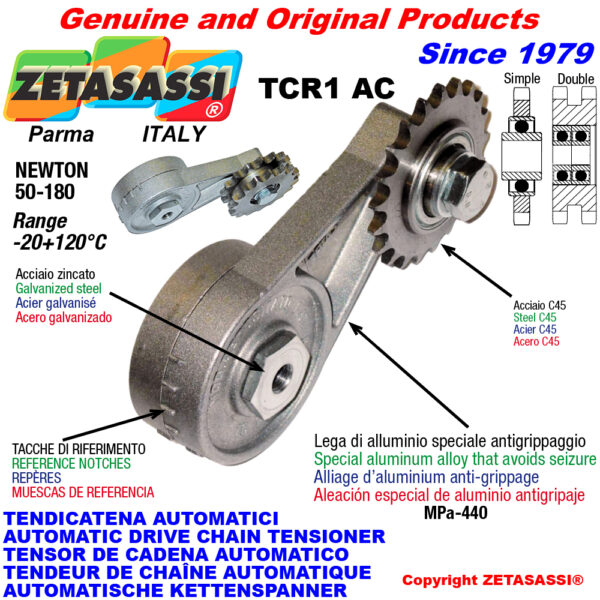 TENSOR DE CADENA AUTOMÁTICO ROTATIVO TCR1AC con piñon tensor AC ZETASASSI TCR1AC114SING