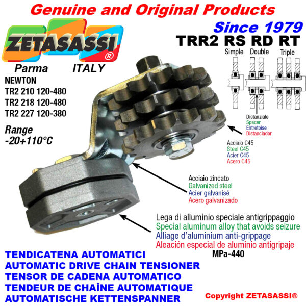 TENSOR DE CADENA ROTATIVO TRR2 con piñon tensor RS RD RT ZETASASSI TRR2227RD134