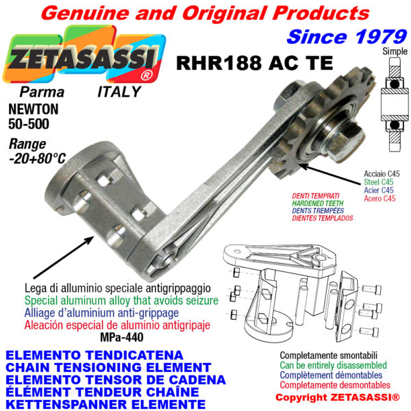 ELEMENTO TENSOR DE CADENA RHR188ACTE con piñon tensor endurecido ACTE ZETASASSI RHR188AC1STE