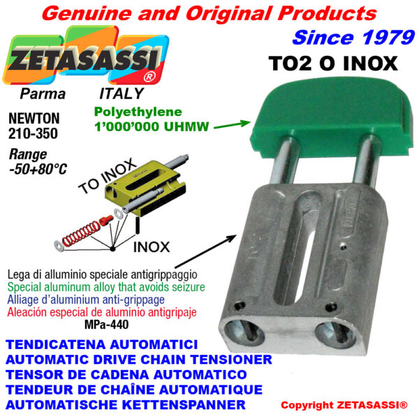 TENSOR DE CADENA AUTOMATICO LINEAL TO2INOX cabeza oval ZETASASSI TO2OASA60SINOX