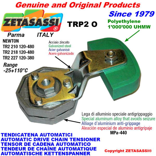 TENSOR DE CADENA ROTATIVO TRP2 con patin tensor cadena cabeza oval ZETASASSI TRP2218TO3OASA120S