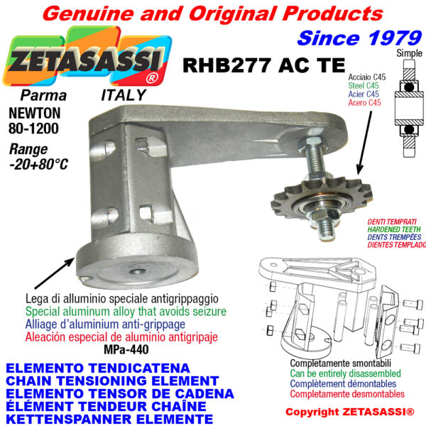 ELEMENTO TENSOR DE CADENA RHB277TE con piñon tensor endurecido ACTE ZETASASSI RHB277AC1STE
